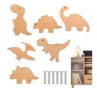 Tuxxjzm Wooden Animal Knobs - Decorative Dinosaur Dresser Knobs | Unique Wood Knob, Delicate Bedroom Decorative Drawer Pulls, for Wardrobe & Children's Room