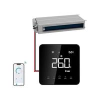 Tuya Air Conditioner ，Compatible for Google， Home WIFI Smart Thermostat Central Room Temperature Adjustable Digital(Black,5502(WIFI))