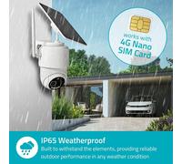 Nedis 4G LTE Cellular Wireless Solar Battery Camera No WiFi Needed Home CCTV UK