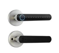 Tuya Smart Door Lock Digital Electronic Lock Biometric Fingerprint Door Handle Keyless Digital Password Smart Home Lock Slimline Design(Sliver 6070)