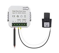 Tuya Smart Life WiFi Energy Meter 80A with 1/2 CT Clamp App Kwh Power Consump Monitor Electricity Statistics 90-250VAC 50/60Hz Accurate Energy Monitoring(with 1 Clamp)