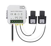 Tuya Smart Life WiFi Energy Meter 80A with CT Clamp App Kwh Power Consumption Monitor Electricity Statistics 90-250VAC 50/60Hz Accurate Energy Monitoring(with 2 Clamp)