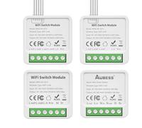 Tuya Smart Switch 1/2/3/4 Gang Breaker AC100-260V WiFi Switch Module Relay Smart Life Work with Alexa & Google Home Assistant with Timer Control (2Gang 10A)