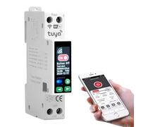Tuya Smart WiFi Circuit Breaker, Timing Switch Power Metering Din Rail Circuit Breaker 1P+N 40A Mobile Phone Remote Control Switch for Smart Home AC 90V-240V