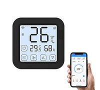 Tuya Smart Wifi IR Air Conditioner Controller Thermostat with LCD Display App Control Temperature Humidity Sensor Monitor Compatible with Alexa Google Home for Mini Split Portable AC