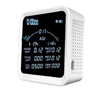 Tuya Wifi CO2 HCHO H6C6 TVOC PM2.5 PM10 Meter Thermometer Hygrometer Air Quality Monitor Clock Alarm Air Pollution Monitor PTH-9BW