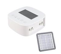 Tuya WiFi Digital Water Timer with Solar Panel and Dual Pump System - Intelligent Automatic Irrigation Controller Compatible with Alexa and Assistant for Garden and Greenhouse