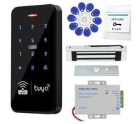 Tuya WiFi Door Entry Kit, 180kg/350lb Magnetic Lock, IP68 | Complete kit: 1000 users, 12V 3A power supply, exit button, 10 key fobs, Ideal for wooden and metal doors.