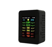 Tuya WiFi Portable Air Quality Meter 7in1 PM2.5 PM10 Carbonic Oxide CO2 TVOC HCHO AQI Tester TFT Color Screen Carbon Dioxide Detector with Time and Date Display Function