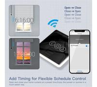 Tuya WiFi RF433 2.5D Arc Curtain Switch Glass Touch Panel for Roller Blinds Shutters Smart APP Wireless B