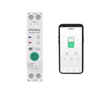 TUYA WiFi Smart Circuit Breaker Power Metering Energy KWh Meter 1P 1-63A Over Voltage Under Voltage Protection Relay Protector Current Limiter Remote Switch Timer Smart Life APP (1-63A)