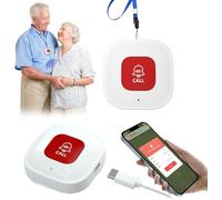 Tuya Wifi Smart Personal Alarms for Elderly Panic Button Linked To Phone Wireless Nurse Alert System 1 Rechargable Call Button, only Supports 2.4GHz Wi-Fi, NO FEES