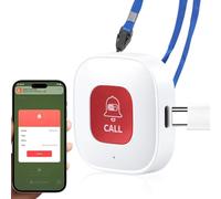 Tuya Wifi Smart Personal Alarms for Elderly, Panic Call Button Linked To Phone Wireless Emergency Pager Alert System Smart SOS Caregiver for Seniors Handicapped Patient, APP Monitoring No Monthly Fee