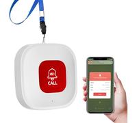 Tuya Wifi Smart Personal Alarms for Elderly, SOS Panic Button Linked to Phone Wireless Nurse Alert System Call Buttons for Handicapped, Seniors, Patient, only Supports 2.4GHz Wi-Fi, NO FEES