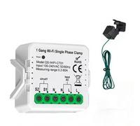 Tuya WiFi Smart Power Meter 1CH 80A - Energy Consumption & Solar PV Production Monitor, Current Transformer Clamp, Real-Time Power Tracking