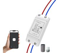 Tuya WiFi Smart Switch APP Wireless Controller Universal Breaker Timer Smart Life Work with LED Light Switch Alexa Accessories(WIFI Breaker 4Pc-W)