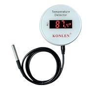 Tuya WiFi Temperature Sensor with External 9.8ft Probe Cable, Smart Life Digital Thermometer Detector for Freezer Water Tank Pool Home Greenhouse, Upper Lower Temp Remote Alarm KONLEN