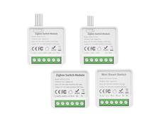 Tuya WiFi/Zigbee Smart Switch 1/2/3/4 Gang Breaker AC100-260V WiFi/Zigbee Switch Module Relay Smart Life Work with Alexa & Google Home Assistant with Timer Control (ZigBee, 4Gang 10A)