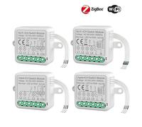 Tuya WiFi Zigbee Smart Switch Module Electrical Switching Breaker 1/2/3/4Gang Lighting Switch Module Mobile APP Control Alexa WHITE