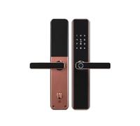 Tuya Zigbee Door Locks Voice Control Biometric Fingerprint Smart Entry Home Handle App Digital Intelligent Lock Effortless Installation Fast Recognition(Red 240 30 6068)