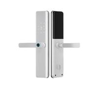 Tuya Zigbee Door Locks Voice Control Biometric Fingerprint Smart Entry Home Handle App Digital Intelligent Lock Effortless Installation Fast Recognition(Silver 240 30 6068)