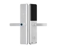 Tuya Zigbee Door Locks Voice Control Biometric Fingerprint Smart Entry Home Handle App Intelligent Lock(Silver 240 24 6068)