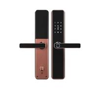 Tuya Zigbee Door Locks Voice Control Biometric Fingerprint Smart Entry Home Handle App Intelligent Lock(Red 240 24 6068)