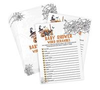 Tuyashua Halloween Baby Shower Word Scramble Game, Halloween Game for Baby Shower, Baby Shower Decorations, Fall Gender Reveal Party Supplies, 30 Game Cards and 1 Answer Key - WY06