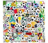 Tuyatezhi 100 Pcs Multicolor Cartoon Football Stickers, Football Modern Simplicity Stickers for Laptop, Water Bottles, Bicycle, Skateboard, Computer, Wall, Graffiti Stickers