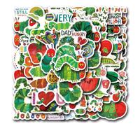 Tuyatezhi 110 Pcs The Very Hungry Caterpillar Stickers, Green, Cartoon Style, Vinyl Material, Perfect for Bikes, Skateboards, Laptops, Walls, Waterproof & Removable