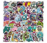 Tuyatezhi 50Pcs Cartoon Monster Stickers for Girls Boys Children Teens, Zombies Nordic Style, Vinyl, Stickers, Sticker Pack