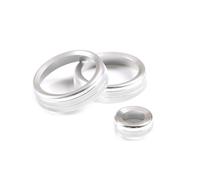 tuyda 3Pcs Air Conditioner Switch Knob Volume Mode Button Fit For Land Rover Defender 110 2020 vehicle Adjustment Ring Cover(Silver)