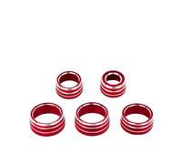 tuyda 5pcs AC Climate Audio Radio Volume Tune Rear Mirror Knob Button Fit for Toyota Camry 2018-2021 Vehicle Adjustment Ring Cover