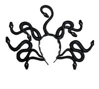 Tuygn Adult Medusas Snake Costume Headband,Halloween Queen Cosplay Snake Hair Hoop Party Raves Hair Accessories(Black)