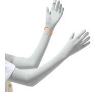 Tuygn Cooling Gloves for Men Women Sun Protection Cycling Gloves Outdoor Activities Ice Silk Gloves for Hiking Driving 168 Light Grey, The