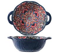 TuYines Ceramic Salad Bowl, Large Soup Bowl, Contemporary Style, Purple, 19 cm Diameter, 7 cm Depth, Soup, Salad, Casserole, Dishwasher Safe, Microwaveable