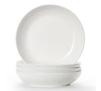 TuYines Pasta Plates Large 4-Piece Set, Deep Soup Plates Set Ø 22 cm, Salad Plates, Serving Plates, Noodle Bowls, Ramen Bowls, Large Salad Bowls, Multi-Purpose Bowls for Noodles, Pasta, Salad, Fruit