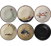 TuYines Porcelain Tapas Dishes,Snack Bowls for Tapa,Tapas Bowl Set,Ceramic Dipping Bowls,6pcs Ø 10 cm Small Spice Bowl,Dishes Sauce Dishe for Sushi,Sauce,Snack and Soy