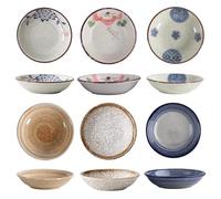 TuYines Porcelain Tapas Dishes,Snack Bowls,Tapas Bowls Set,Ceramic Dipping Bowl,6pcs Ø 10 cm Small Spice Bowls,Sauce Dishes for Sushi,Sauce,Snack and Soy