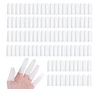 TUYOBG 100PCS Cotton Finger Cots and Thumb Protectors, Reusable and Breathable Fingers Stall Covers for Bandage Protection, Nail Art, Electronic Repair, and Daily Use - Soft Tubular Finger Gloves