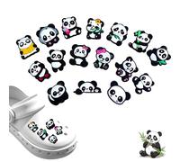 TUYOBG 16 Pcs Panda Shoe Charms for Clogs, Cute Panda-Themed Shoe Decoration Charms for Adults and Kids - Fun Clog Accessories with Universal Fit for Clogs, Sandals, and Slip-On Footwear