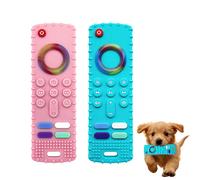 TUYOBG 2PCS Remote Control Design Silicone Puppy Teething Toy, Soft Dog Toy for Small Dogs, Interactive Puppy Supplies for Boredom Relief an
