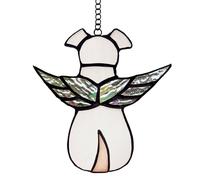 TUYOBG Acrylic Angel Dog Memorial Gifts with Chain - Window Hanging Pet Memorial Plaque for Loss of a Dog, Dog Ornament, Pet Remembrance Gifts for Living Room, Bedroom, Car Mirror, or Window Decor
