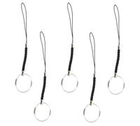 TUYOBG Phone Charm Making Kit - 5PCS Black Detachable Split Ring Straps for DIY Phone Charms, Keychains, Lanyards, USB Drives, Wrist Straps - Craft Supplies for Personalized Accessories