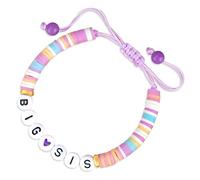 TUYOBG Purple Letter Friendship Bracelet, Custom and Sister Bracelets, Big Sister Little Sisters Bracelet, Great for Birthdays, Anniversaries, Special Occasions, and Sisterhood Celebrations Forever