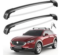 Tuyoung 220lb Lockable Roof Rack Cross Bars for Mazda CX30 CX-30 2020 2021 2022 2023 2024 2025 Flush Side Rails Heavy Duty Anti-Theft Aluminum Roof Rails Cross Bars Cargo Carrier Bag Bike