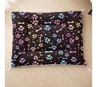 Tuzaovy Washable Cat Paws and Bones Prints Dog beds Large Sized for Crate,Puppy Bed Dog Crate mat,Comfortable and Fluffy cama para Perros Kennel pad Supplies,42" x 32"