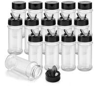 TUZAZO 3 Oz Spice Jars Plastic Seasoning Containers, 14 Pcs