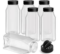 TUZAZO 32 Oz Spice Bottles Plastic Seasoning Containers, 6 PACK Large Plastic Spice Jars with Shaker Lids Empty for Spice & Herbs, BPA Free | Heavy Duty | Wide Mouth | Dual Flaps