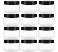 TUZAZO 36 Pack 1 Oz Small Plastic Container Jars with Lids and Labels BPA Free, Empty Round Clear Cosmetic Containers Plastic Slime Jars for Lotion, Cream, Ointments, Samples, Makeup, Travel Storage